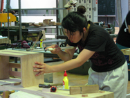 「木材加工」の競技風景