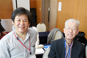 セミナー会場にて、木村 周 先生(右)と共に - (左)大野
